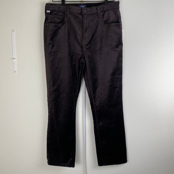 NWT Citizens of Humanity Jolene Velvet Pants Size 31 Pony Brown High Rise Slim - Picture 9 of 16